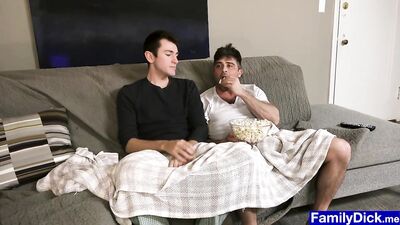 Muscular Step Daddy Caresses Stepsons Ass and Fucks Him Bareback Hardcore