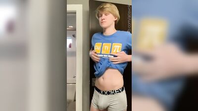 Handsome Blond Twink Strips and Teases on Camera for Your Pleasure!