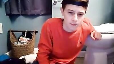 Handsome Young Stranger Explores His Solo Masturbation Abilities in the Bathroom!