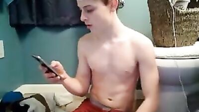 Handsome Young Stranger Explores His Solo Masturbation Abilities in the Bathroom!