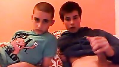 2 Cute Smooth Boys Web-Cam Handjob and Cum Show!