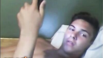 College Boy Cumshot: Sleepy Solo Handjob