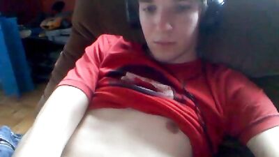 Cock & Nipple Play: Handjob Solo Web-Cam