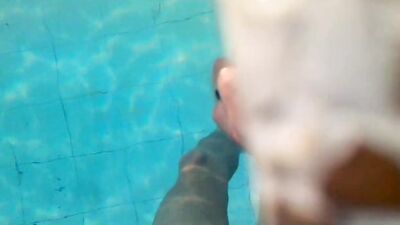 Horny Pool Training: First Time Cum Shots!