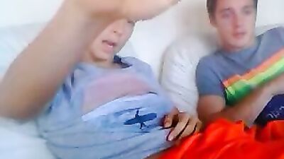 Two Boys Take Turns: Web-Cam Cum Show!
