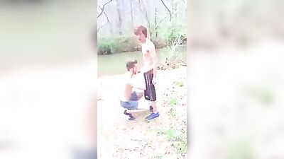 Two Guys Caught Outside - Double Blowjob Adventure