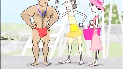Cartoons Fun on a Nude Beach!