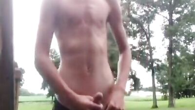 Rainy Day Jerk-off! The Ultimate Amateur Outdoor Solo Show