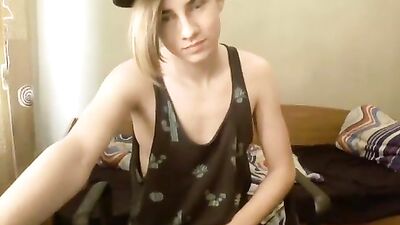 Blond Boy Webcam Effeminate Cum Shots: Teens Sexy Handjob & Cam Show!