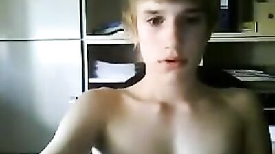 Blonde Smoothie Teen Boys Cumshot Solo on Cam - Very Naughty Fun!