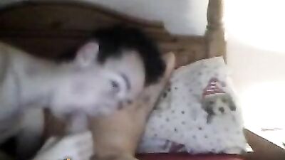 Handjob Oral Web-Cam - 2 Boys in Bed!