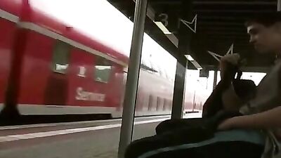 Boy on Train - Handjob Public Outside Solo