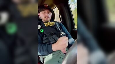 Bisexual Sheriff Cums in Public - Real Amateur Police Jerk Off!