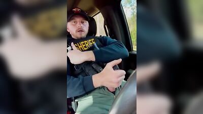Bisexual Sheriff Cums in Public - Real Amateur Police Jerk Off!