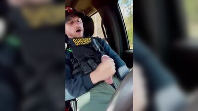Bisexual Sheriff Cums in Public - Real Amateur Police Jerk Off!