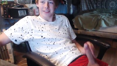 Cumming Ginger Web-Cam King! - Cute Ginger Web-Cams His Jack Off Cum Porn