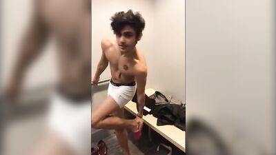 Gay Voyeur Latino Solo Handjob - Wanks in the Changing Room