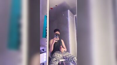 Asian Twink Muscle Flexing and His Huge Dick Exposed - Gay Porn Video