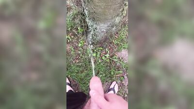 Outdoor Twink Cum Show - Flip-Flop Foot Pissing
