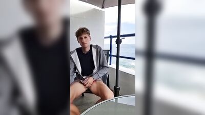 Outdoor Explosion: Luscious Blonde Boy in Action!