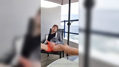 Outdoor Explosion: Luscious Blonde Boy in Action!