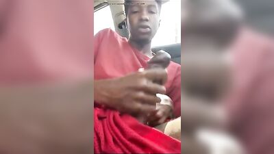 Young Black Teen Cum-Spraying Car Mess