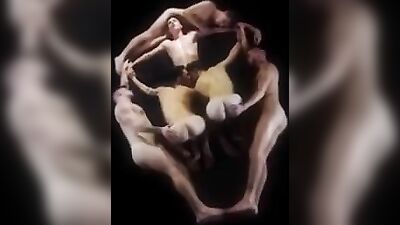 Gay Porn Orgy: Six Huge Cocks Bareback Group Sex!