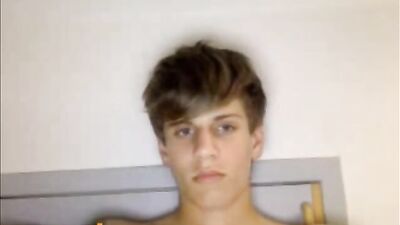 Super smooth teen boy wank on cam