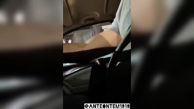 Caught stroking his cock in his car by 2 curious bus drivers.