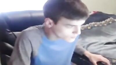 Tall skinny dude squirts out a load of jizz in his room boys porn