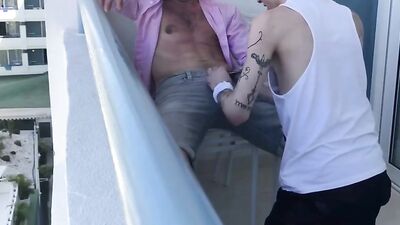 Dirty sex on the balcony