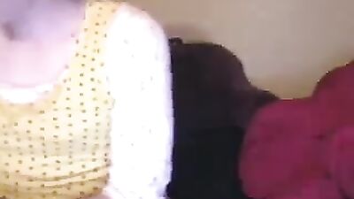 Crossdressing twink with dildo