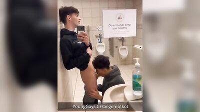 Couldn't resist having sex in a public toilet