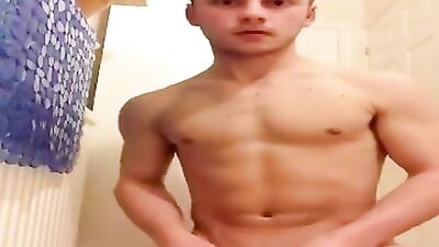 Twink snuck away to the bathroom for a quick jo boys porn