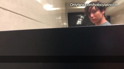 cruising Mall toilets latino boys having fun in public