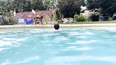 Twink Pool Boy Enjoys His Job And Jerks His Huge Uncut Cock By The Pool