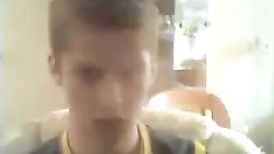 Cute boy shows something