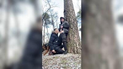 Quick blowjob at the public park