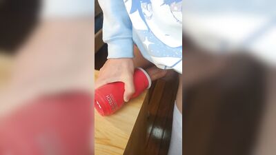 Cute twink fucks his onahole