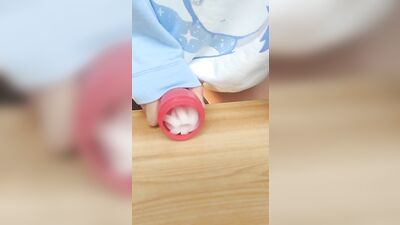 Cute twink fucks his onahole