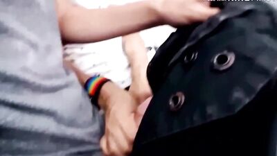 Gay Blowjob in the train