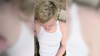 Sucking off my redneck bi friend in the woods