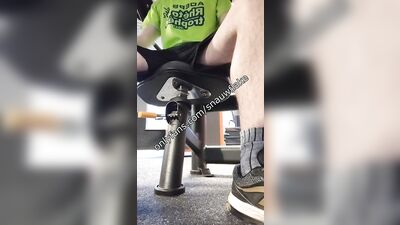 A straight man is teasging at the gym and show his cock in the locker He fap in the public shower