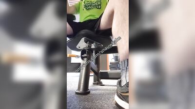 A straight man is teasging at the gym and show his cock in the locker He fap in the public shower
