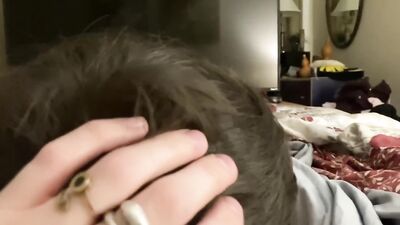 Blow job while his family is outside