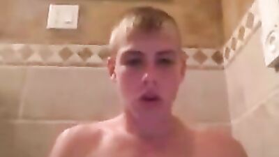 Wanking off on the bathroom floor