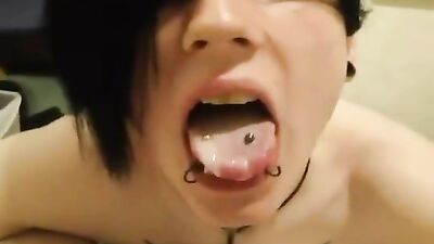 Emo eats cum
