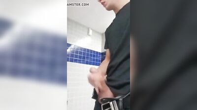 Boy wanking in school toilets