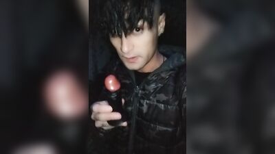 Public - Butt plug removal from twink swollen asshole after all day inside