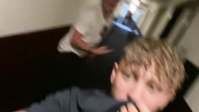 Daniel Hausser blows Max Aries in Hotel Hallway